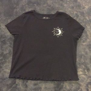 Sun and moon black crop top